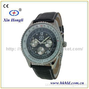 Japan movt quartz watch stainless steel genuine leather luxury watches